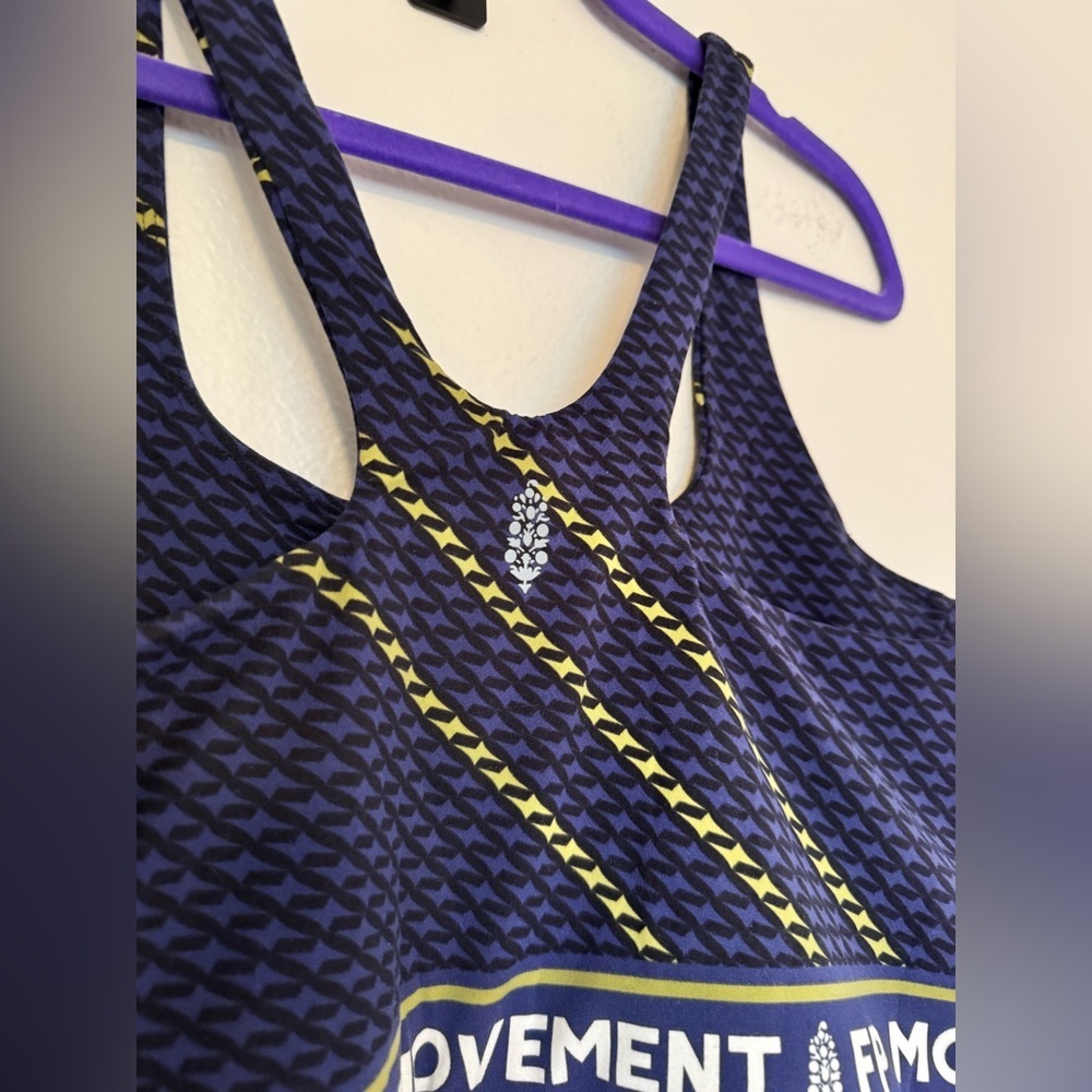 NEW Free People FP Movement Sports Bra Blue Yellow Medium Impact Size XL NWT - Picture 6 of 9
